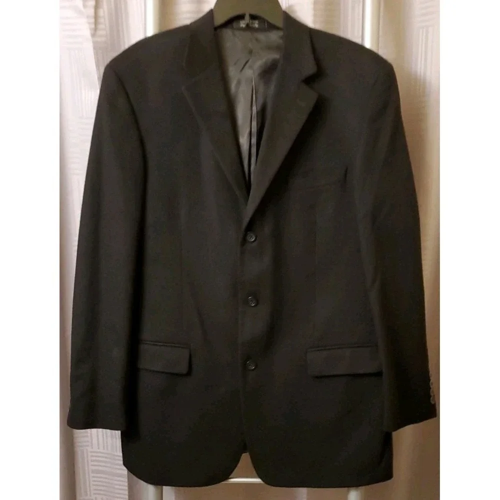 Andrew Fezza Blazer Men's‎ Black 100% Cashmere 3 Button Sz. 42L